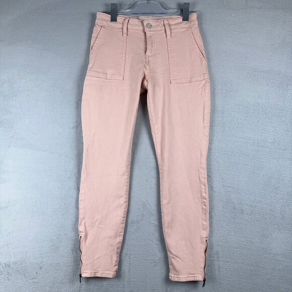 Lucky Brand Lolita Skinny Utility Jeans Ankle Zip Womens Peach Pink Size 6/28 - Picture 1 of 11